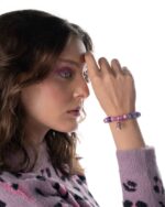 Handcrafted Piazza della Repubblica Bracelet with watercolor jade, golden purple jade, and amethyst gemstones